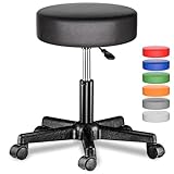 Casaria® Rollhocker Höhenverstellbar Schwarz 10cm Polsterung 46-60cm...