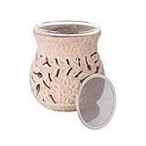NKlaus Räucherstövchen 9x8cm Speckstein – bauchig, mit Blumenmotiv,...