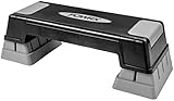 POWRX Aerobic Steppbrett 12/17/24cm (3 Stufen) Grau I Stepper...