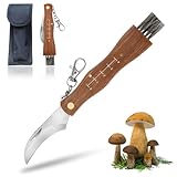 Favson Pilzmesser mit Bürste und Tasche, Pilzmesser mit zusammenklappbarer...