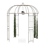 Relaxdays Rosenpavillon Metall, HBT 269 x 211 x 211 cm, Rankhilfe...