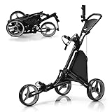 COSTWAY Golf Trolley, 3 Rad Golftrolley, Golfwagen Golf klappbar, Golfcaddy...