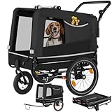 tectake® Fahrradanhänger multifunktional - als Hunde Anhänger Wagen für...