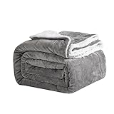 Good Nite Kuscheldecke 200x230cm Grau Fleecedecke Wohndecke Decke Sherpa...