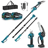 Yofidra 4-IN-1 Akku Hochentaster Ast Kettensäge & Astschere mit Teleskop -...