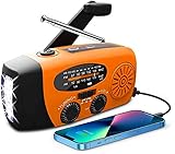 Solar Radio, Tragbar Kurbelradio Dynamo Radio mit AM/FM, Notfall Radio mit...