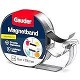 GAUDER Magnetband im Spender - Selbstklebender Magnetstreifen im Abroller...