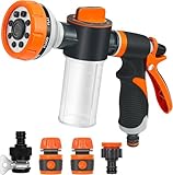 Gartenbrause, Garten Handbrause, 8 Modi Einstellbarer Wasserdurchfluss,...