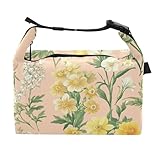 Wudan Lunchtasche mit Blumen, Narzissen, Osteospermum, Pfirsichfarben,...