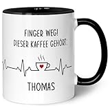 Bedruckte Tasse mit Spruch - Finger Weg! - Personalisiert mit Name -...