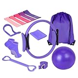 Pilates Set, 13 Teiliges Pilates Ring Set mit Yoga Ball, Yoga Gurt und...