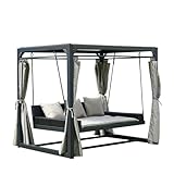 Dynamic24 Pavillon Gartenliege Sonnenliege Relaxliege Lounge Sonnenbett...