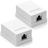 deleyCON 2x CAT 6a Netzwerkdose 1x RJ45 Buchse FTP geschirmt Aufputz...