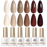 Born Pretty UV Nagellack Braun - Hautton Nude Herbst Winter Gel Nagellack...