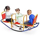 FANTASK 3 Sitzer Schaukelwippe, Gartenwippe bis 100 kg belastbar, Kinder...