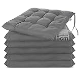 Brandsseller 6er Set Stuhlkissen 40x40x5 cm Sitzkissen Polster Stuhlauflage...