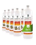 FLAMBIOL Bioethanol 96,6% Premium 6 x 1 L - Ethanol für Tischkamin, Kamin...