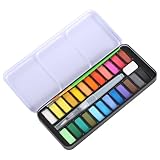 CRESZZLE Aquarellfarben Set, 24 Farben mit Pinsel, Wassertankpinsel, Ideal...