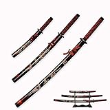 3er-Set Japanisches Samurai-Schwert mit Display-Ständer, Iaido Katana...