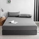 Good Nite Spannbettlaken 140x200cm Grau Polyester Bettlaken 30cm Extra...