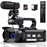 Videokamera 6K Camcorder 64MP 18X Digital Zoom Vlogging Camera for YouTube,...