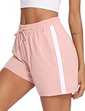 Litherday Shorts Damen Sportshorts Kurz Hosen Streifen Jogginghose Sommer...