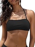 SHEKINI Damen Bikini Elegant Badeanzug Rückenfrei Bandeau Verstellbarer...