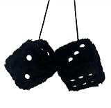 2PCS Car Mirror Hanging Plush Dice, 7.5 * 7.5CM Fluffy Dice Hanging for Car...