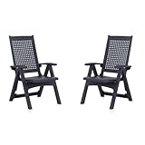 Gartenstühle 2er Set - Outdoor Klappstuhl aus wetterfestem Kunststoff - 2...