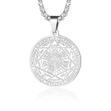 USTNIR Halskette Herren Medaille Talisman Halskette 7 Erzengel Siegel für...