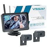 VSG24 5“ HD Set 2 Kameras Funk Rückfahrsystem Premium ONE für PKW, KFZ...