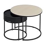 VASAGLE Couchtisch rund, 2er Set, Beistelltisch, Satztisch, modern,...