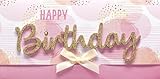 Perleberg Geburtstagskarte Lettering Surprise - Happy Birthday, rosa Kreise...