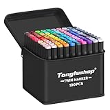 Tongfushop 100 Farben Alkohol Marker Set, Chisel & Feinspitze Alcohol...