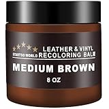 STARTSO WORLD Leather Recoloring Balm, Medium Brown Leather Repair Kit for...