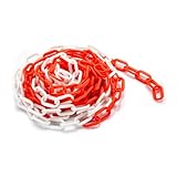 Wiltec Absperrkette 5 m lang mit Ø 6 mm, robuste Kunststoffkette...