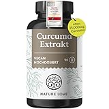 NATURE LOVE® Curcuma Extrakt 15000mg - 90 Kurkuma Kapseln - hochdosiert...