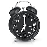 CSL - Wecker analog ohne Ticken mit Licht - LED Beleuchtung - rund - Retro...