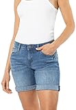 Sublevel Damen Stretch Jeans Bermuda-Shorts im Used-Look Light-Blue L