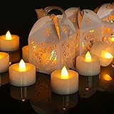 HAZENS LED Teelichter mit Timer 12-Stück | Elektrische flackernde Kerzen...