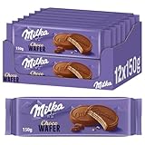 Milka Choco Wafer – Waffelkeks mit feiner Kakaocrème-Füllung, umhüllt...