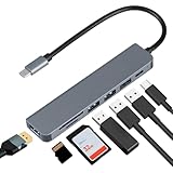 USB C Hub 7 in 1 Multiport Adapter Mit 4K HDMI Port 30Hz, 100W Power...