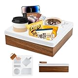 Mapille Sofatablett mit 360 Grad Drehbar Handyhalter, Couchbar Snackbox...