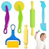 Knete Zubehör,6-Teilig Knetwerkzeug,Knete ab 2 Jahre,Play Werkzeug Knetset...