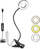 Foneso Klemme Lampe, 48 LEDs Dimmbare Leselampe Bett, 3 Modi und Stufe 10...