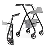 Rollator Faltbar mit Sitz und angenehmer Rückenlehne - Für Senioren mit...