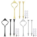 Etageren Stangen Set, 3 Stück 3-lagige Tortenständer, Gold Silber...