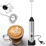 LEBENLANG Milchaufschäumer Stab elektrisch wiederaufladbar - USB Anschluss...
