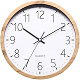 NUOVO 12 Zoll Imitation Holz runde Wanduhr, Wohnzimmer, Schlafzimmer,...