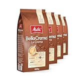 Melitta BellaCrema La Crema Ganze Kaffee-Bohnen 4 x 1kg, ungemahlen,...